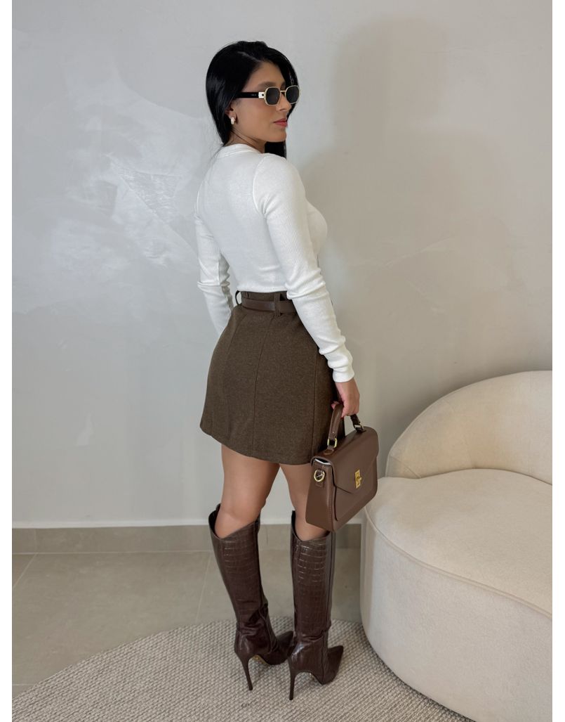 Saia Veludo Penelope Café 