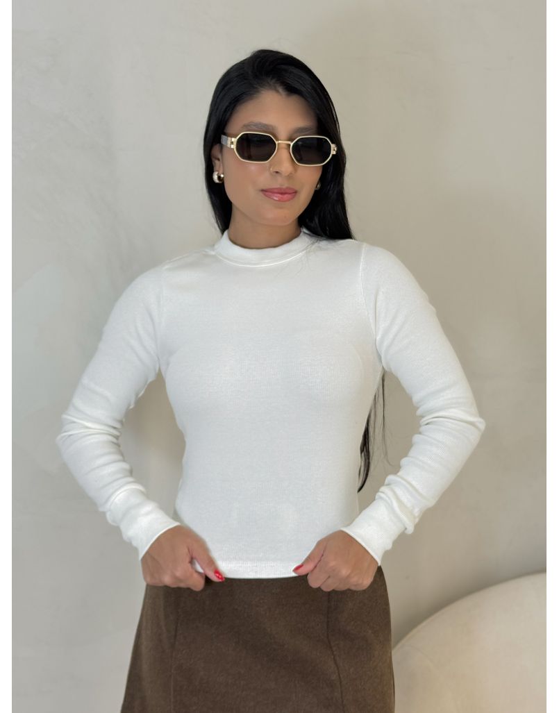 Blusa Manga Longa Canelada Off