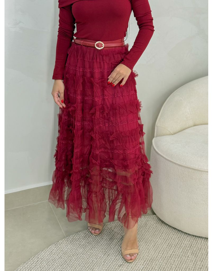 Saia Tule Vicenza Cherry - Loja La Mina 