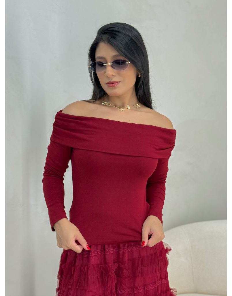 Blusa Ombro a Ombro Cereja - Loja La Mina 