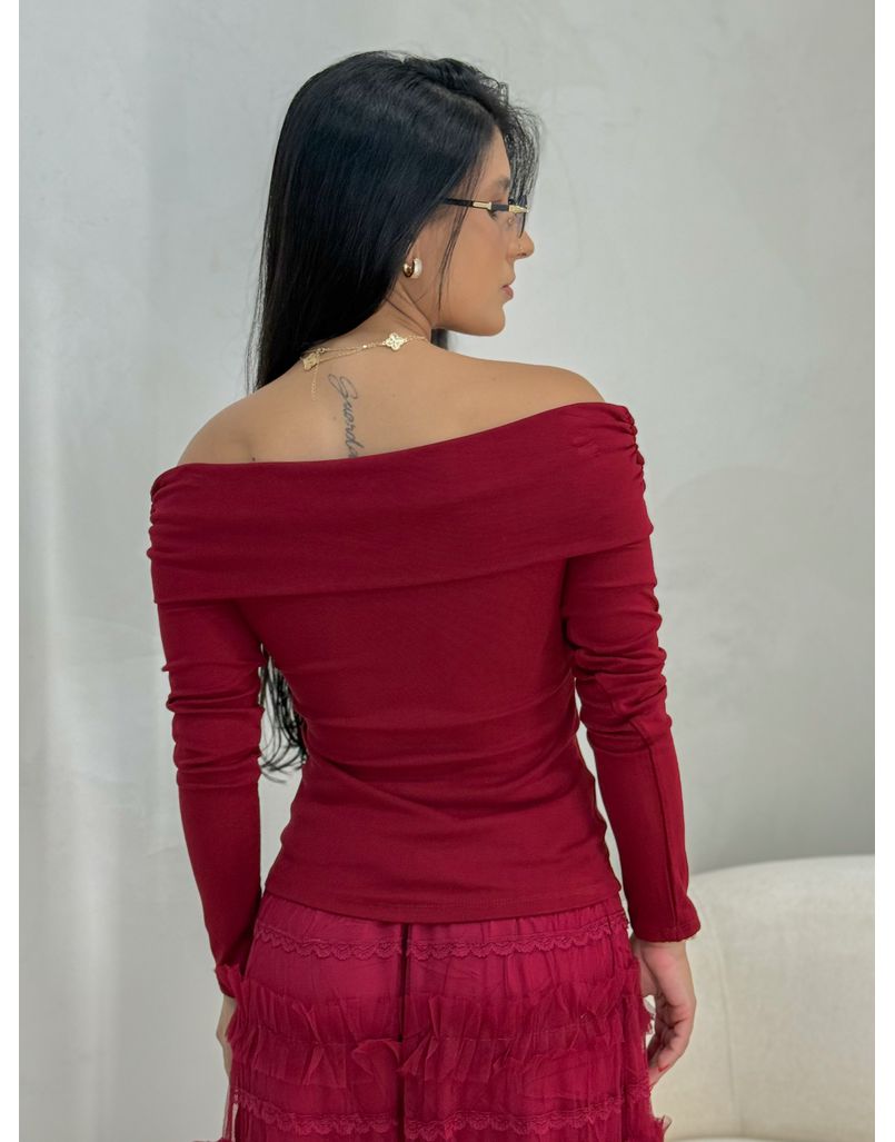 Blusa Ombro a Ombro Cereja 
