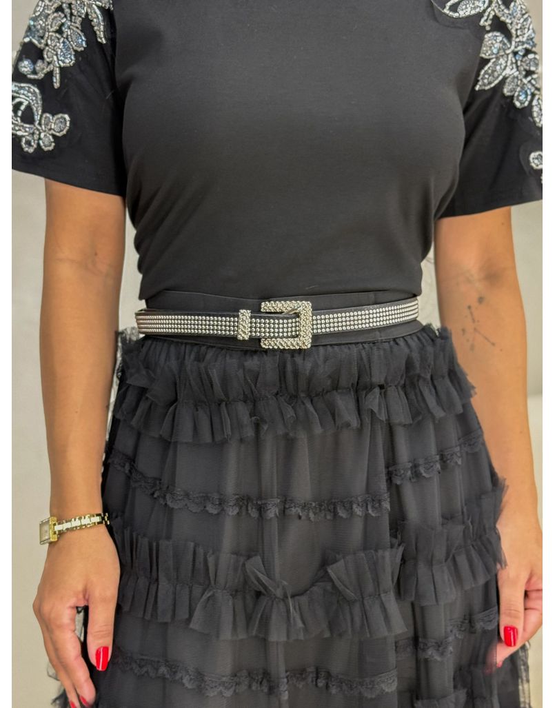 Cinto Preto Strass
