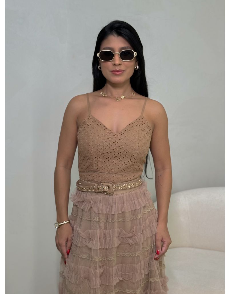 Cropped Laise Mila Marrom