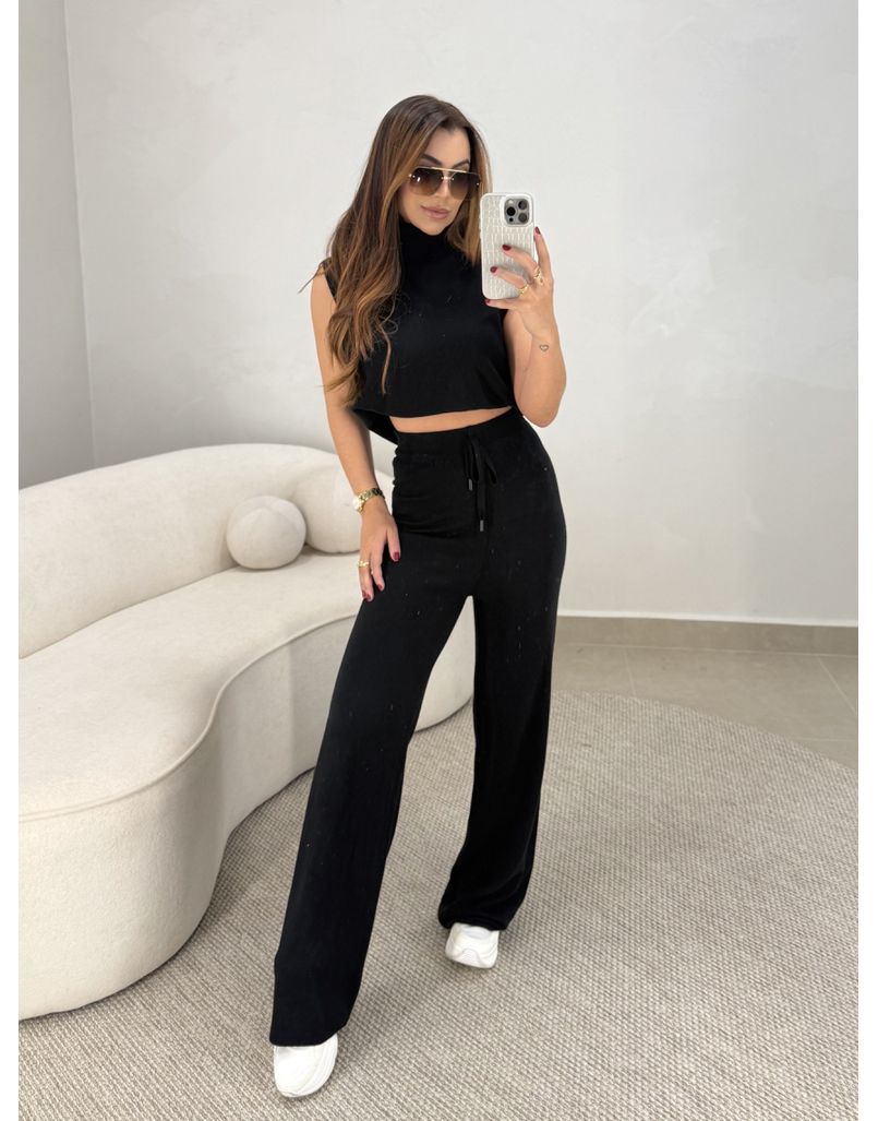 Conjunto Tricot Europa Preto - Loja La Mina 