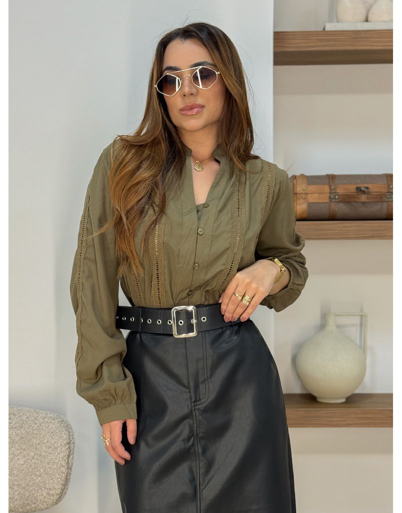 Camisa Laise Maya Militar - Loja La Mina 
