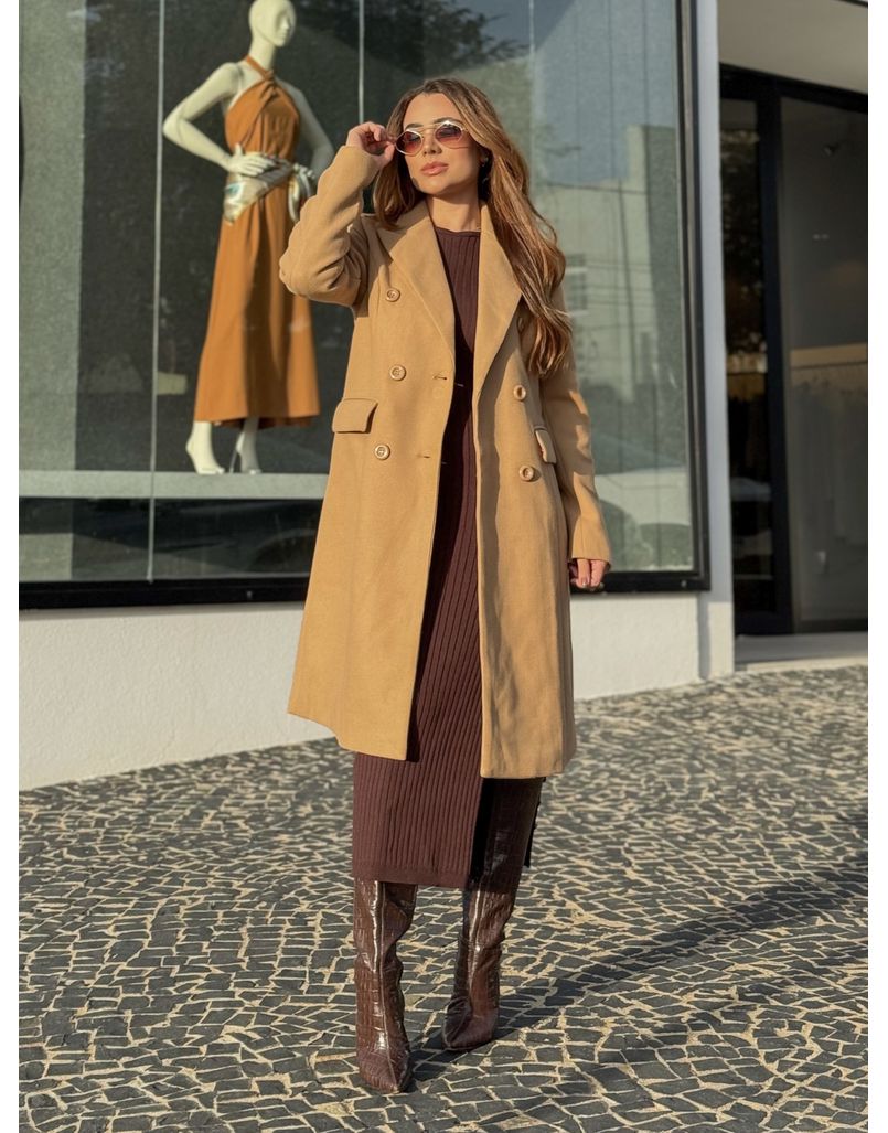 Sobretudo Noruega Mocha Mousse - Loja La Mina 