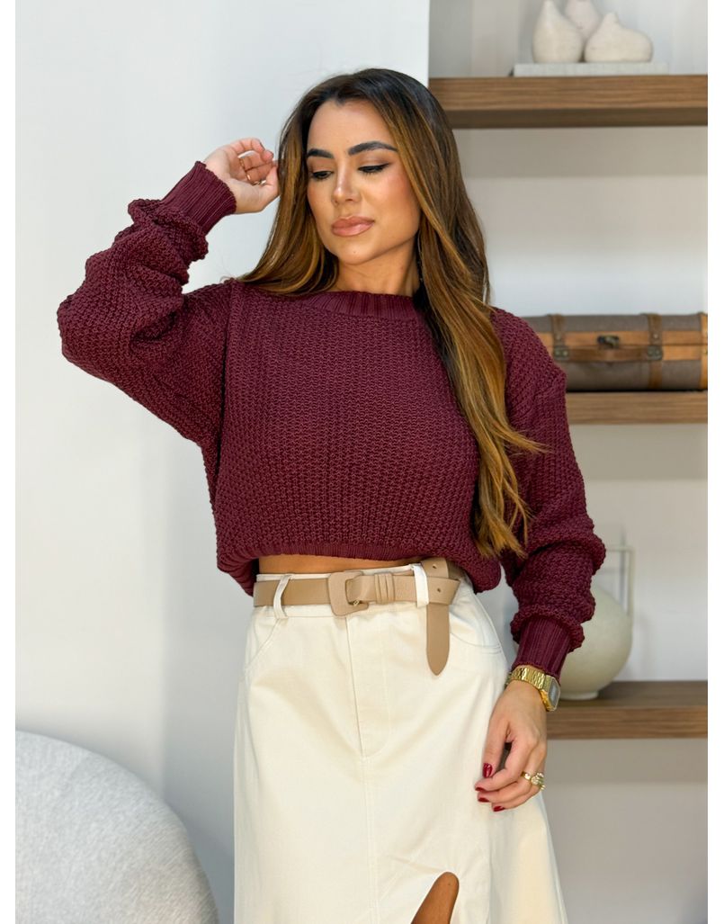 Blusa Tricot Espanha Cereja - Loja La Mina 