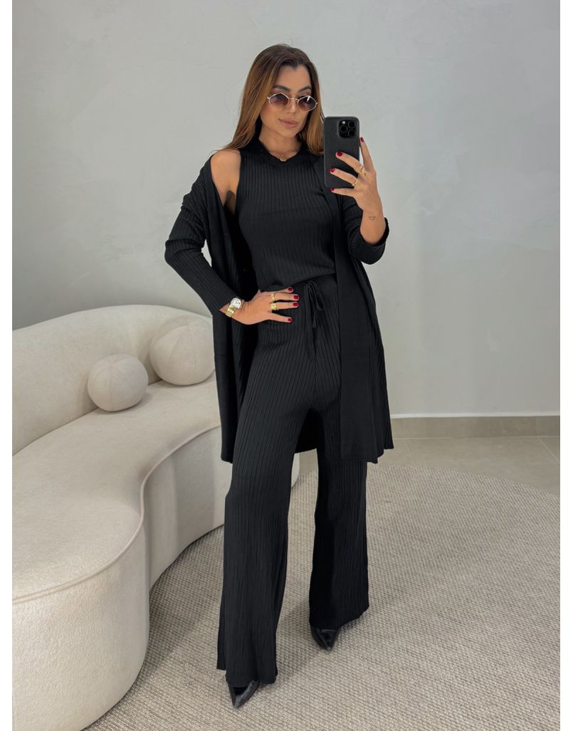 Conjunto 3 Peças Marrocos Preto - Loja La Mina 