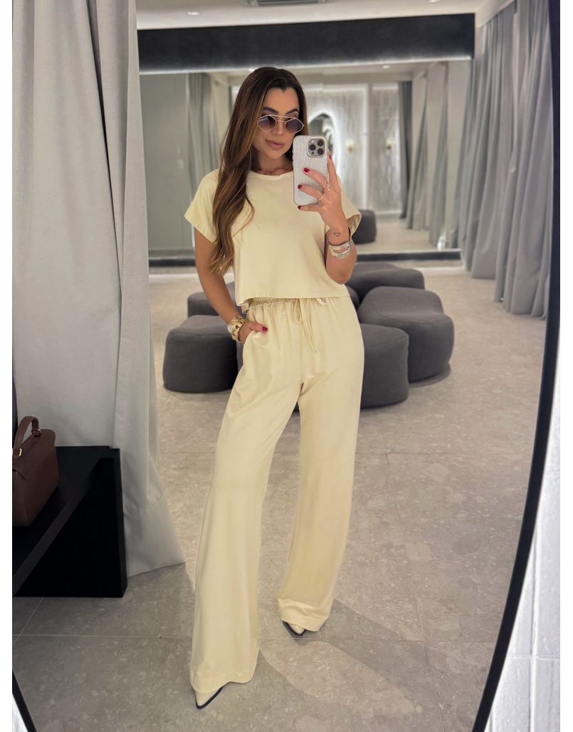 Conjunto Calça Renata Creme - Loja La Mina 
