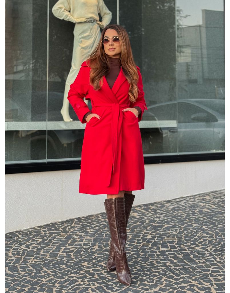 Sobretudo Sibéria Vermelho - Loja La Mina 