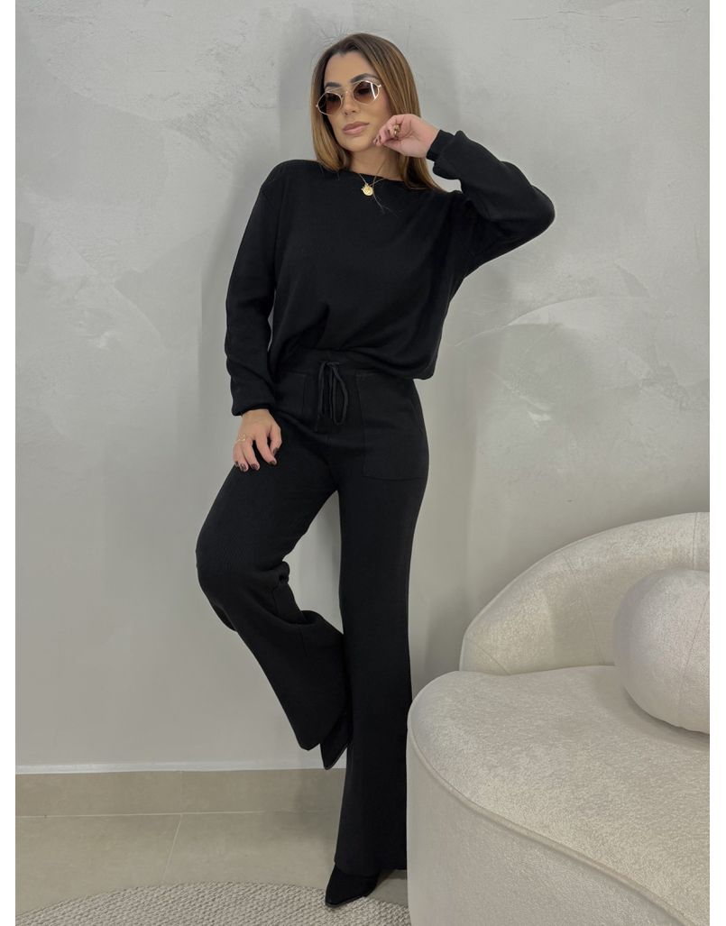 Conjunto Tricot Santorini Preto 