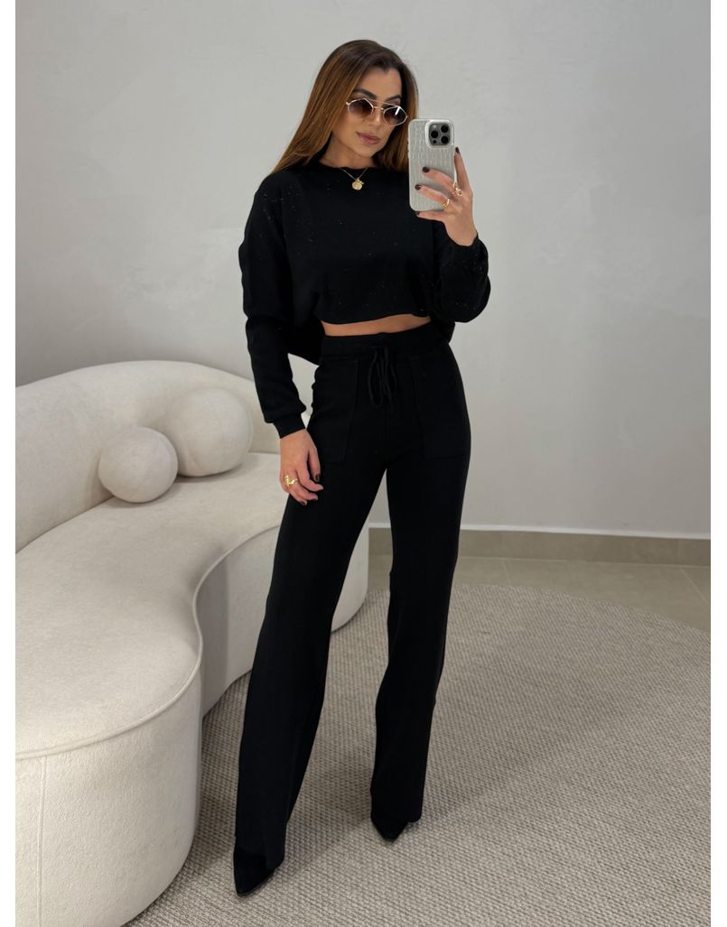 Conjunto Tricot Santorini Preto 