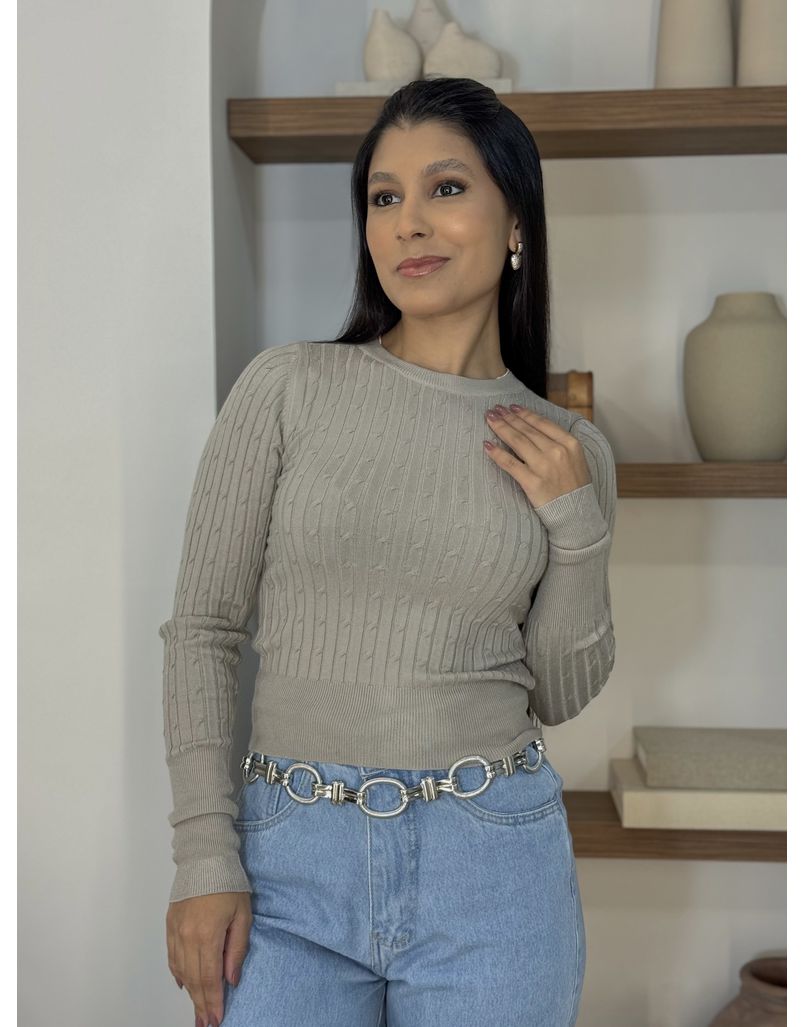 Blusa Tricot Agnes Argila 