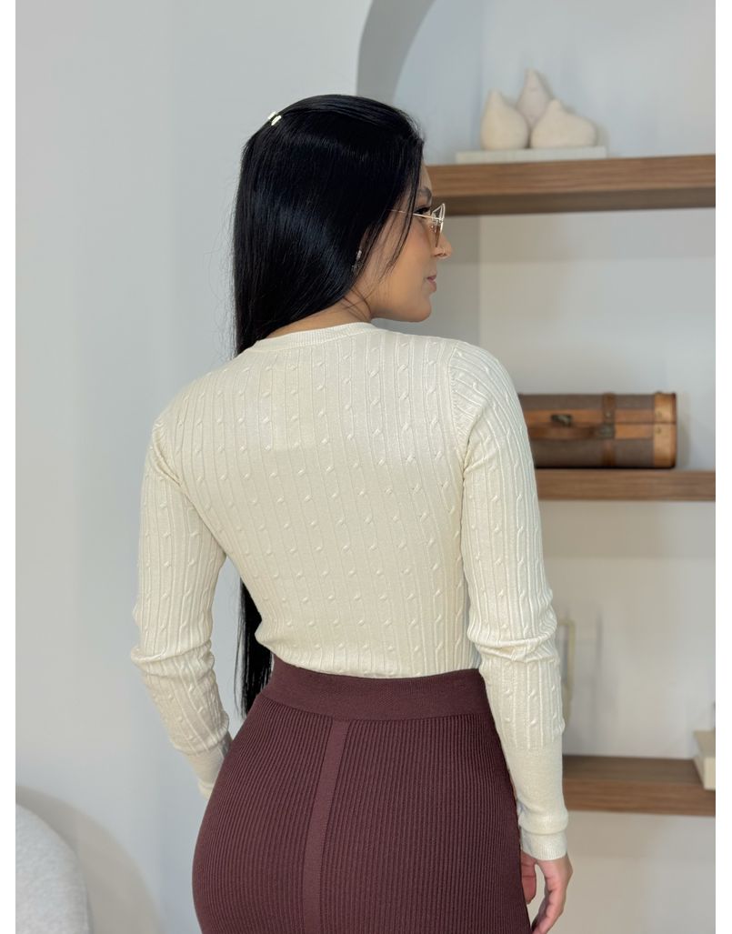Blusa Tricot Agnes Areia