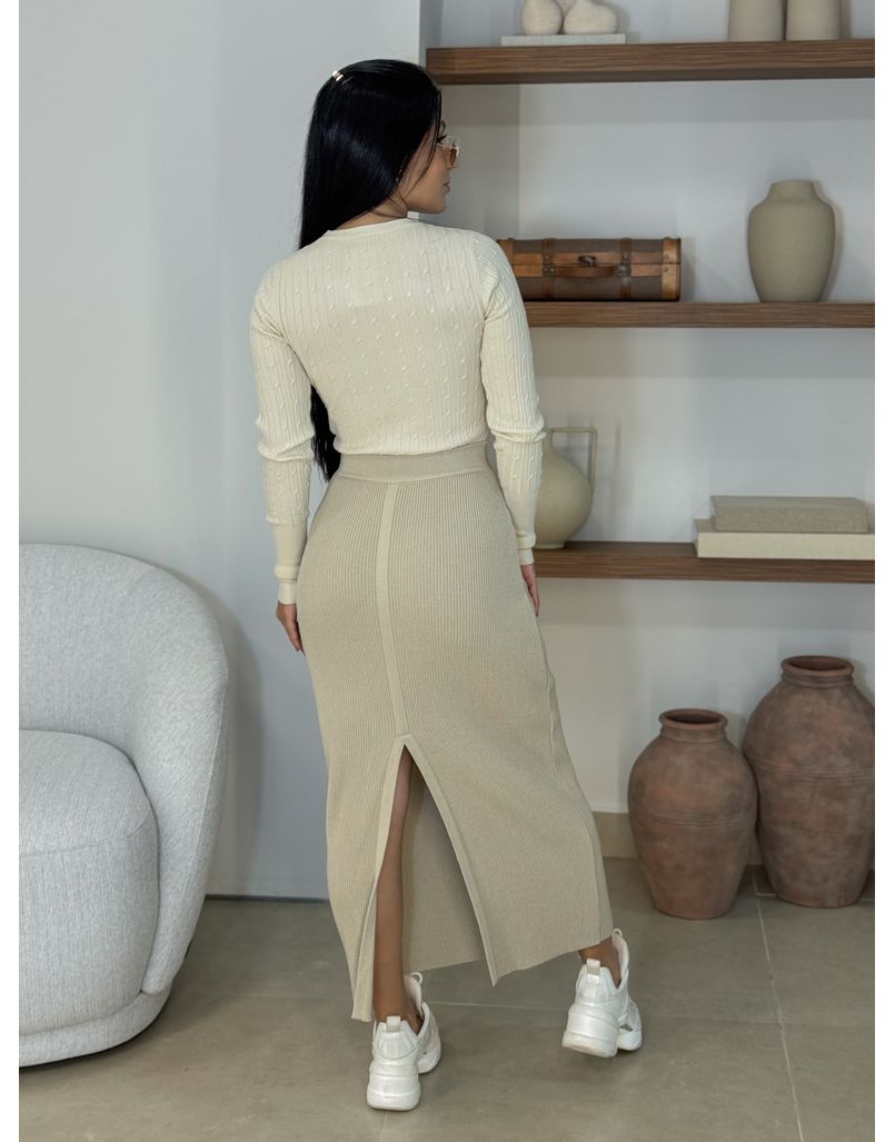 Saia Midi Tricot Lilly Areia