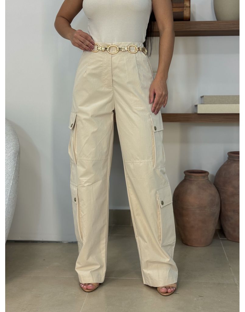 Calça Cargo Hanna Areia - Loja La Mina 