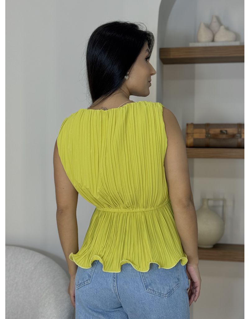 Blusa Plissada Mostarda