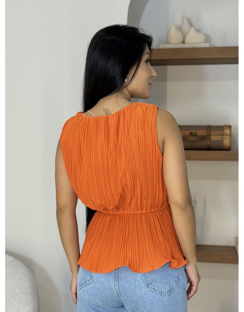Blusa Plissada Laranja
