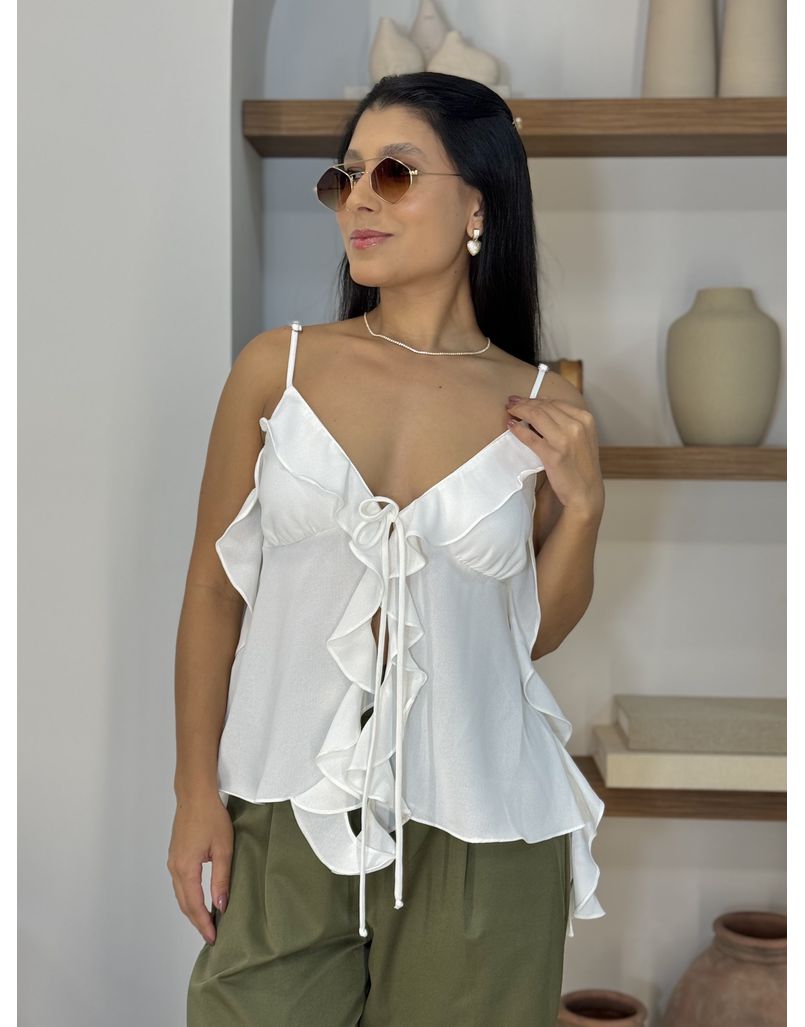 Blusa Babado Otavia Off - Loja La Mina 