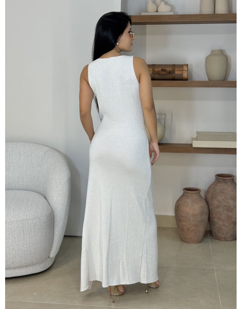 Vestido Tricot Brilho Victoria Branco