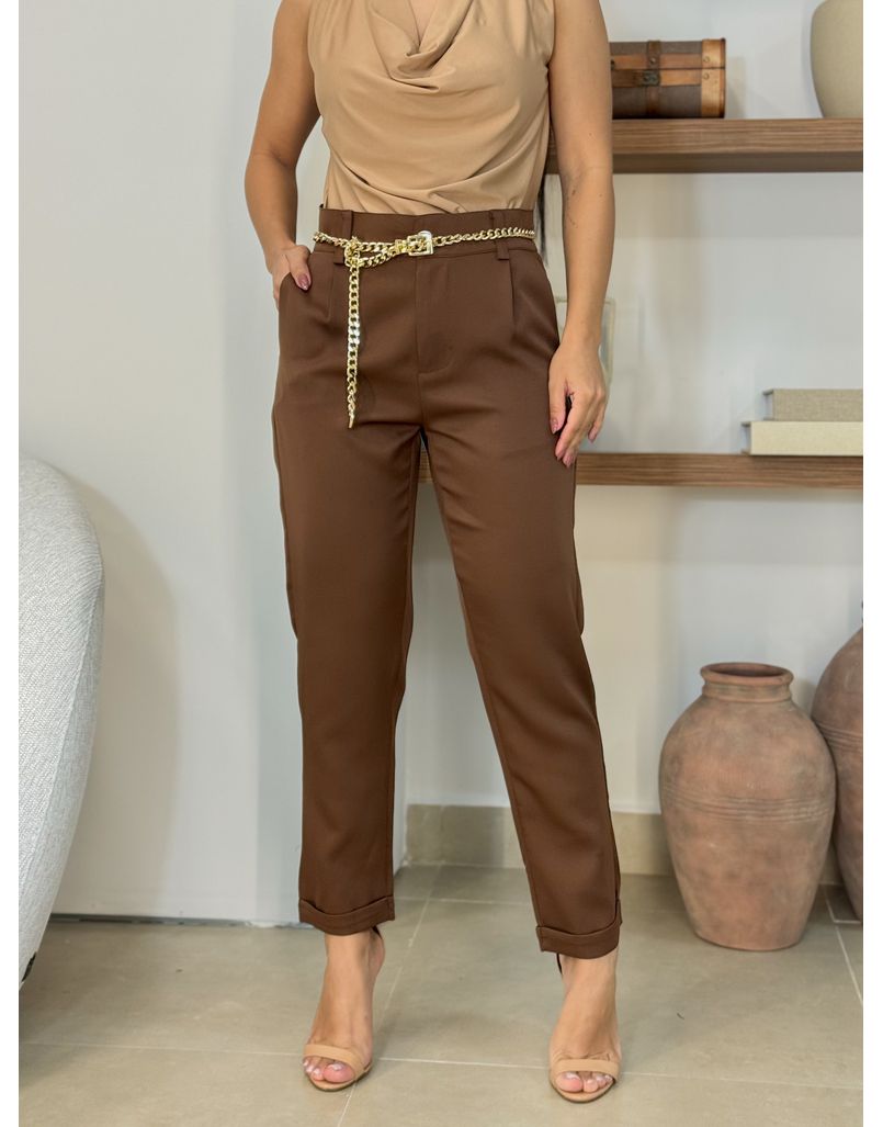 Calça Alfaiataria Leila Café - Loja La Mina 
