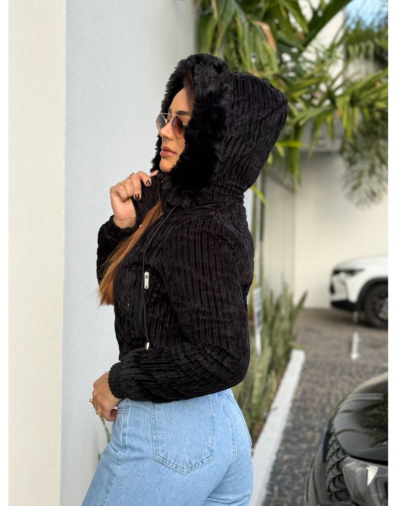 Casaco Pelo Fiorella Preto