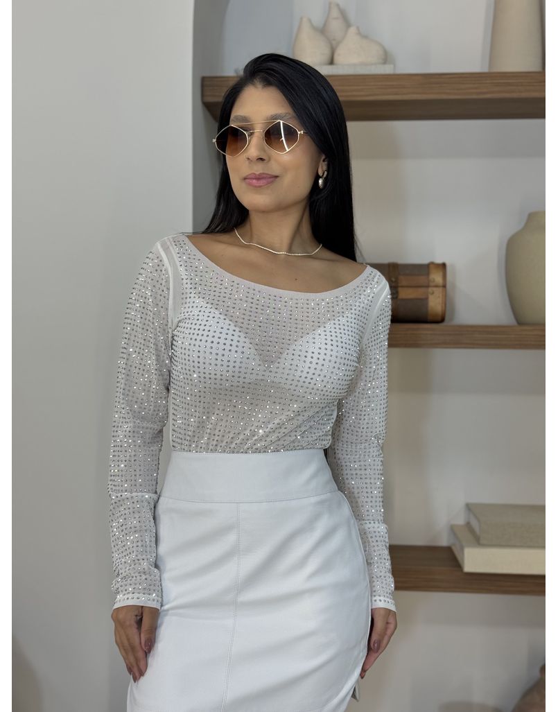 Body Strass Branco - Loja La Mina 