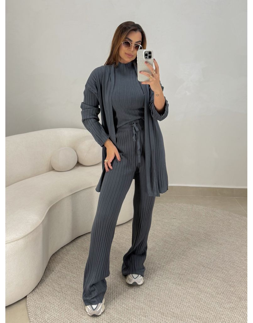 Conjunto 3 peças Gisele Chumbo - Loja La Mina 