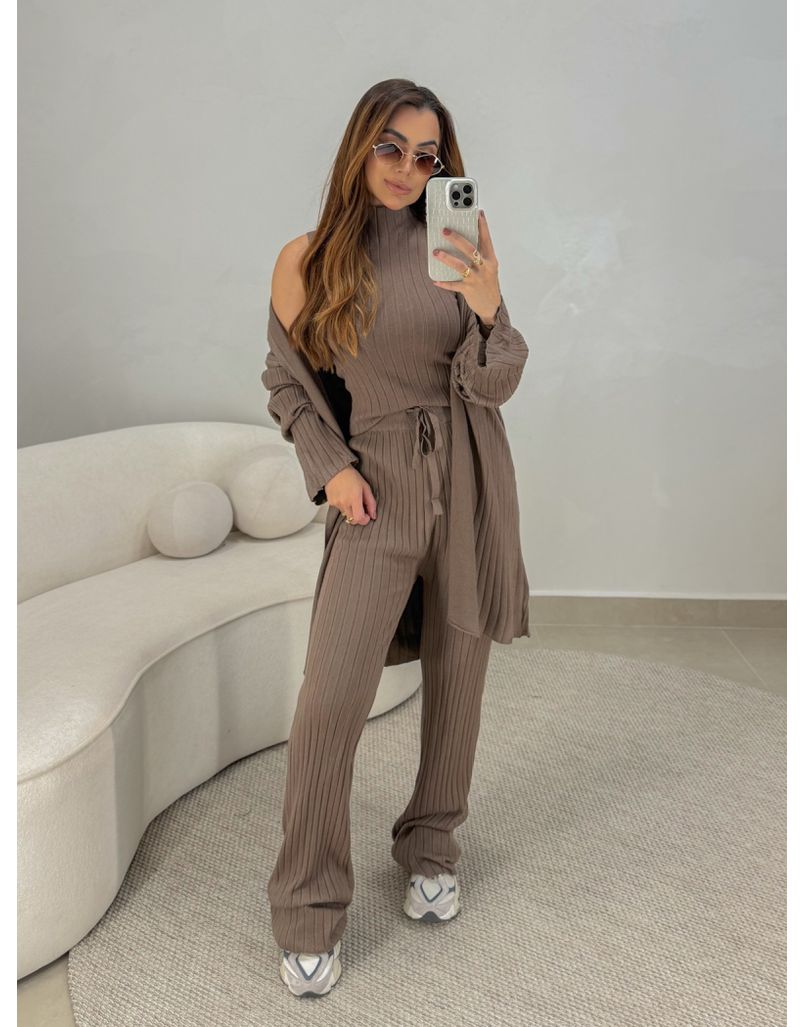 Conjunto 3 peças Gisele Marrom - Loja La Mina 