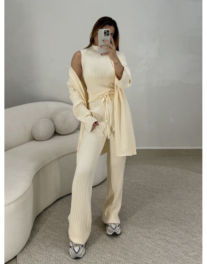 Conjunto 3 peças Gisele Creme - Loja La Mina 