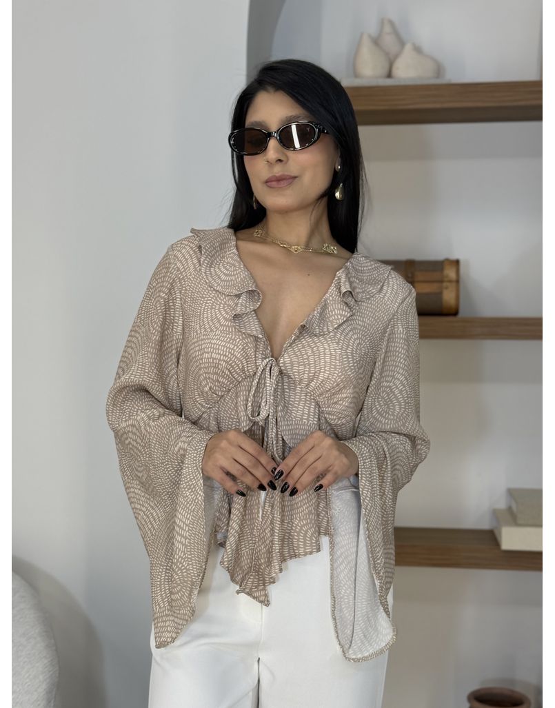 Blusa Estampada Adriele Areia