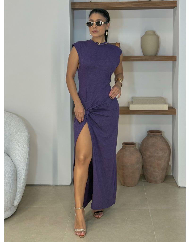 Vestido Nó Naomi Roxo - Loja La Mina 