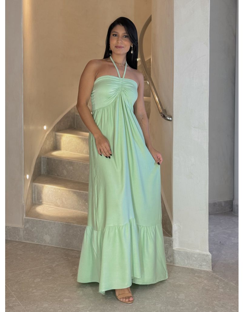 Vestido Midi Amanda Tomara Que Caia Menta - Loja La Mina 