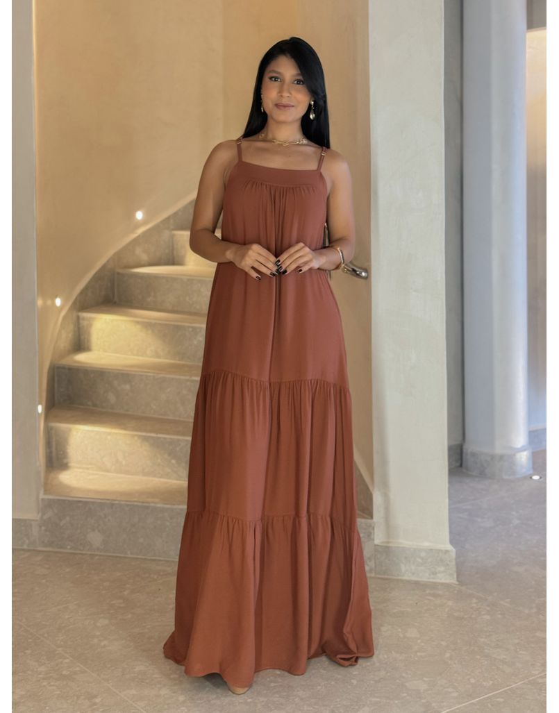 Vestido Longo Bali Café - Loja La Mina 