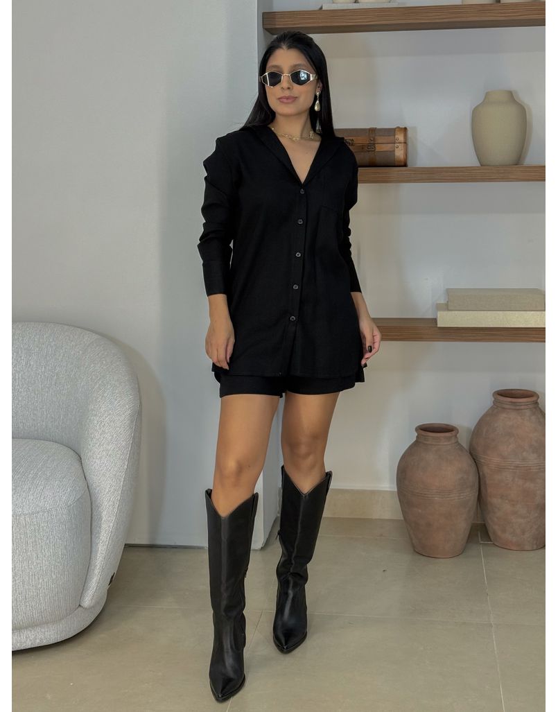 Conjunto Camisa Linho Preto - Loja La Mina 