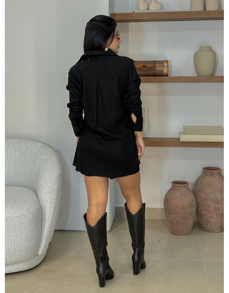 Conjunto Camisa Linho Preto