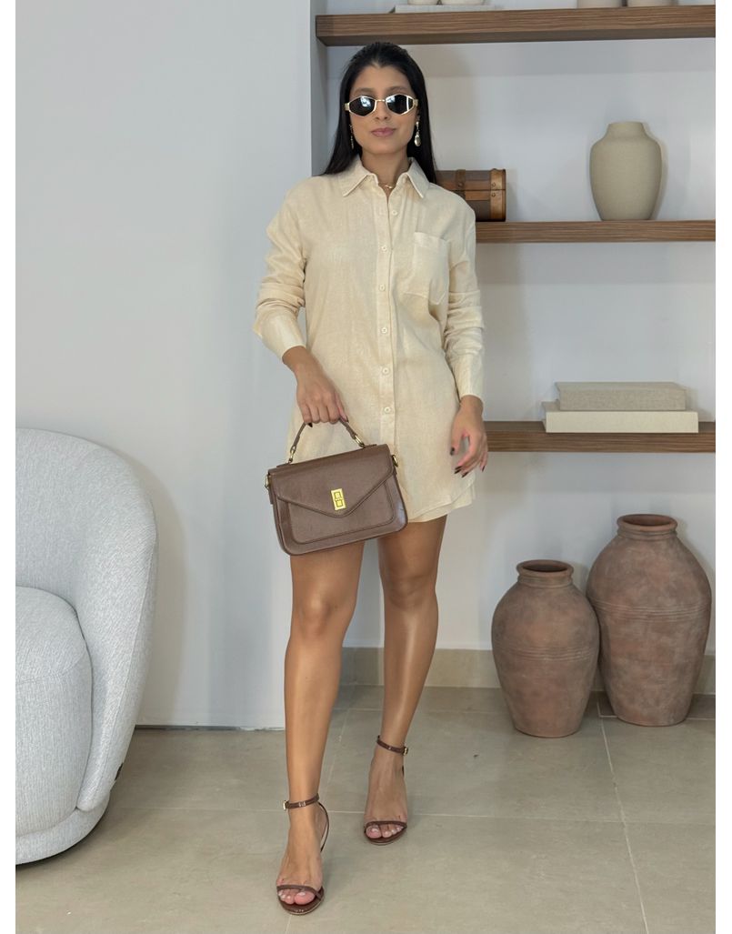 Conjunto Camisa Linho Areia