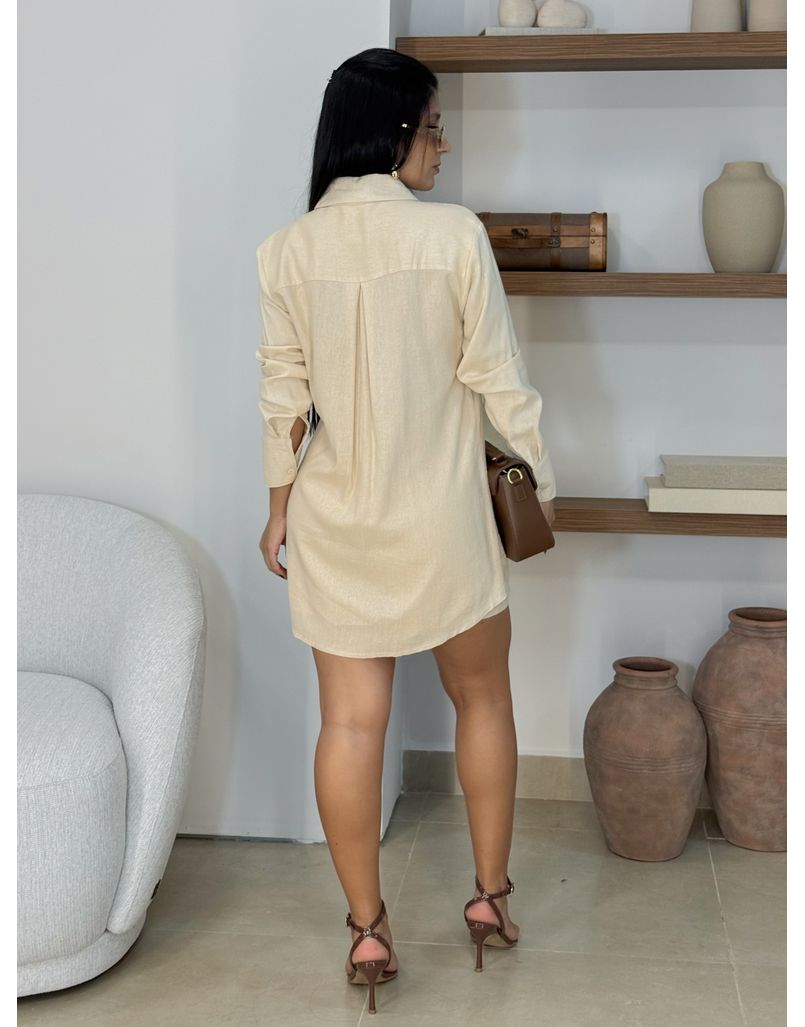 Conjunto Camisa Linho Areia