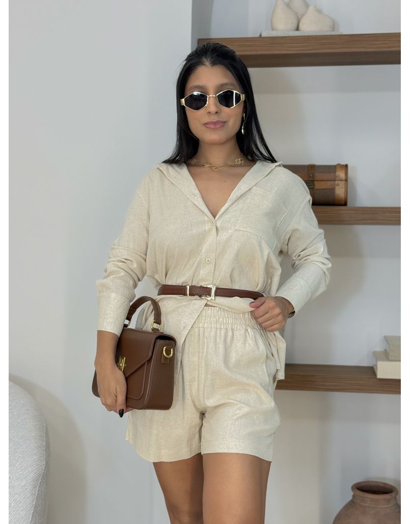 Conjunto Camisa Linho Cru