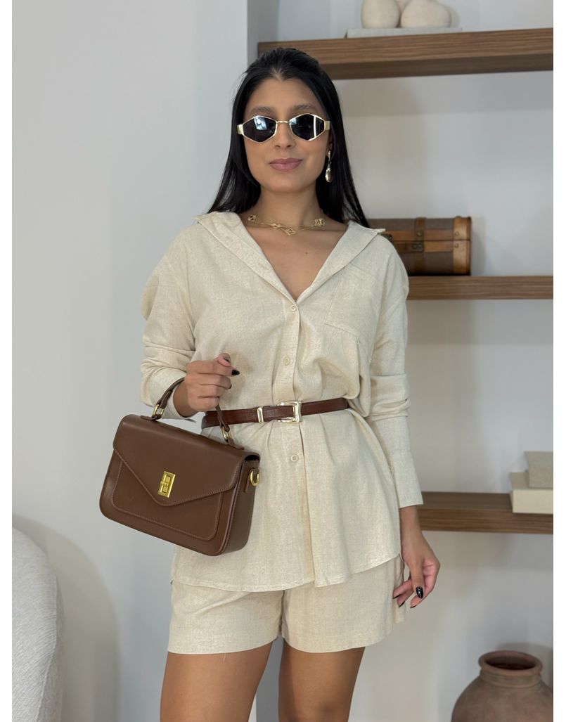 Conjunto Camisa Linho Cru