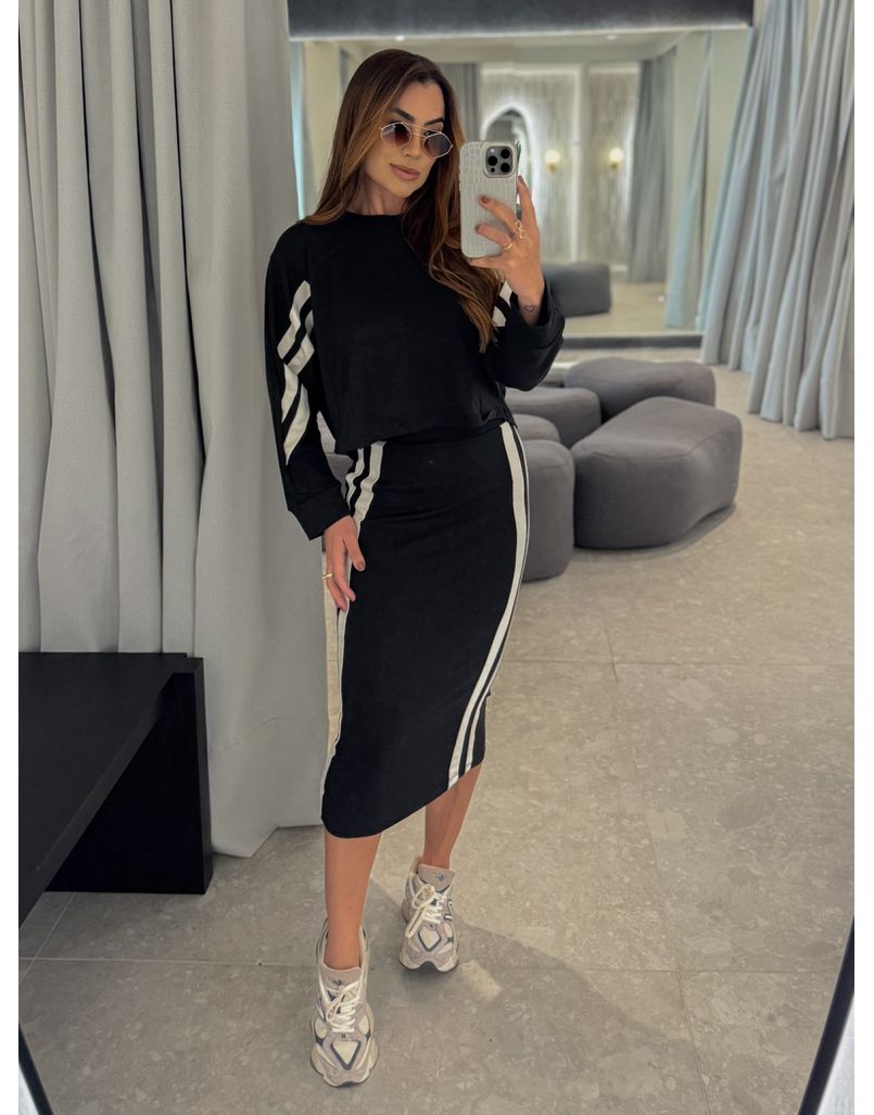 Conjunto Saia Listra Lola Preto - Loja La Mina 