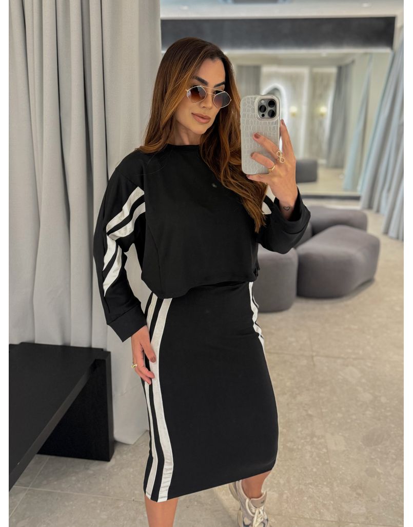 Conjunto Saia Listra Lola Preto