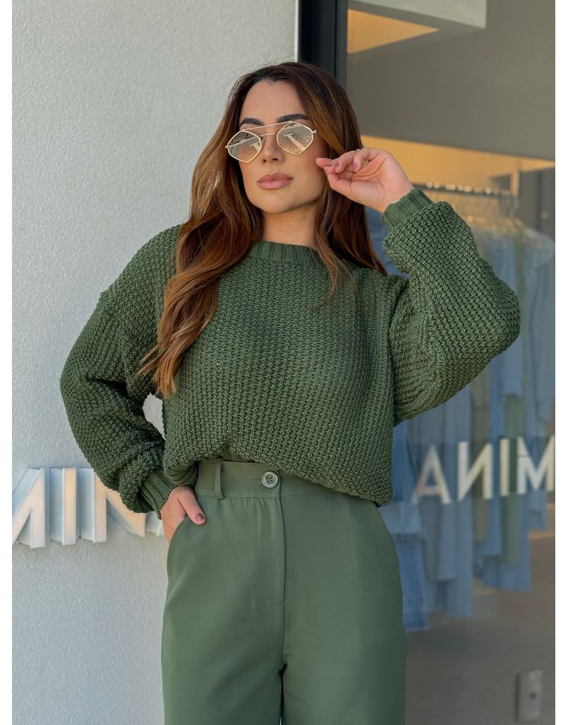 Blusa Tricot Espanha Militar - Loja La Mina 