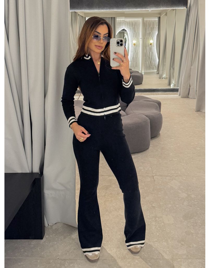 Conjunto Tricot Listra Inês Preto - Loja La Mina 