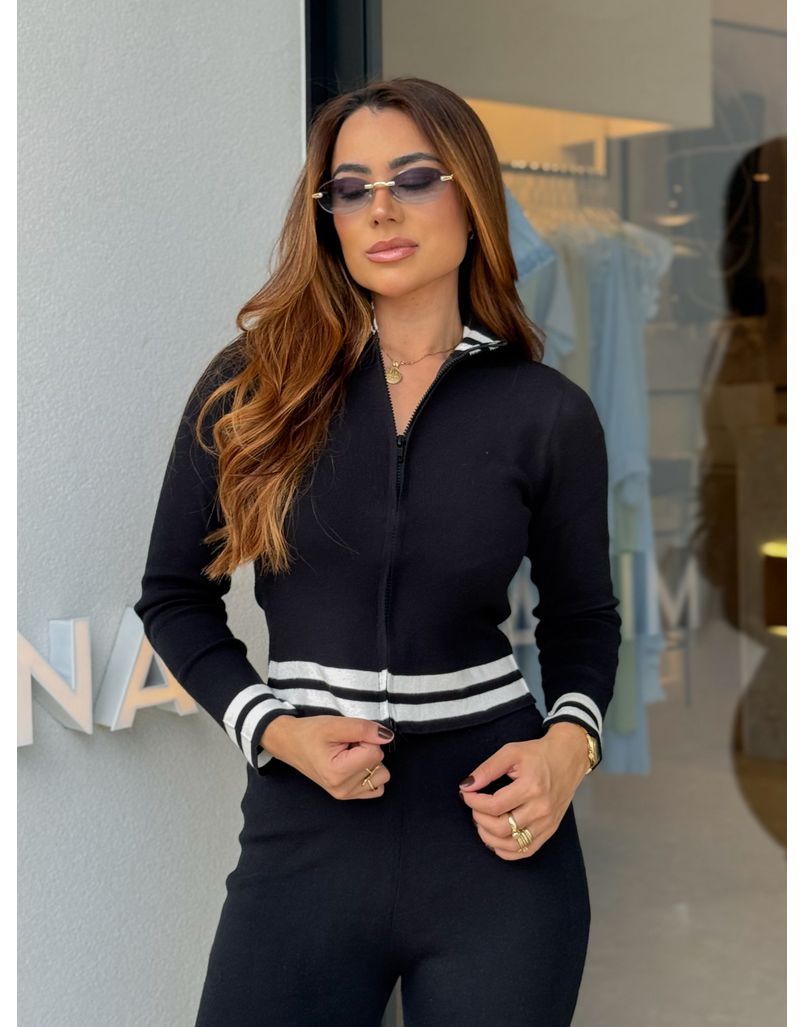 Conjunto Tricot Listra Inês Preto