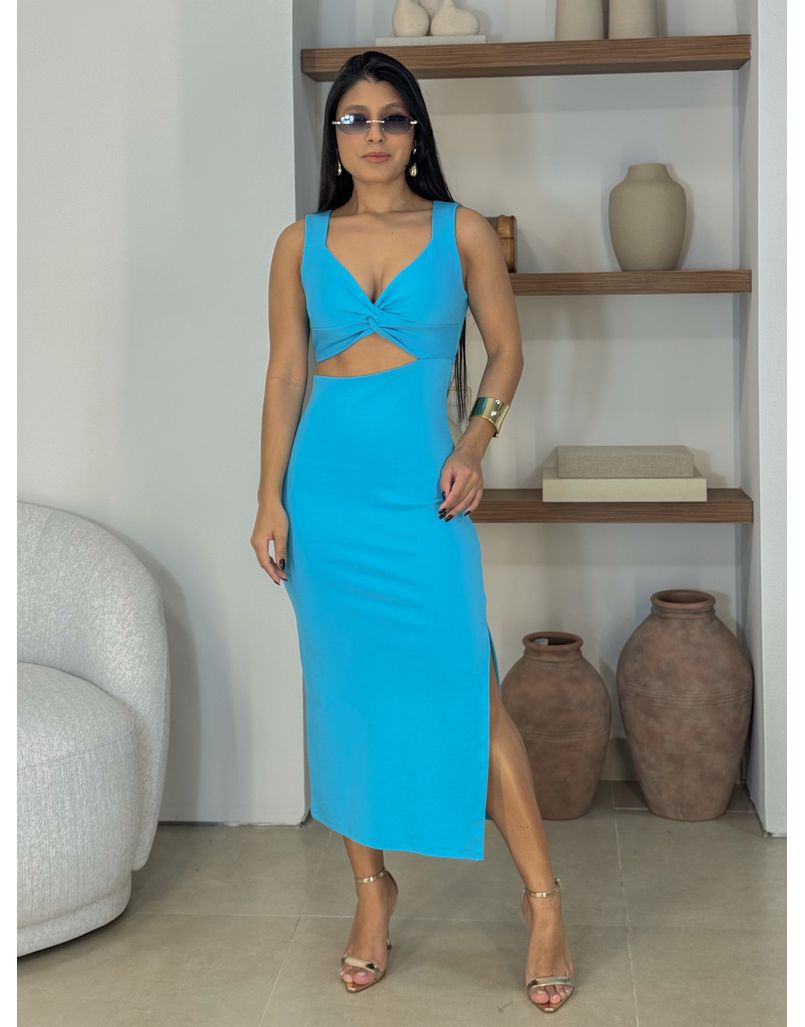 Vestido MidI Nó Felícia Azul
