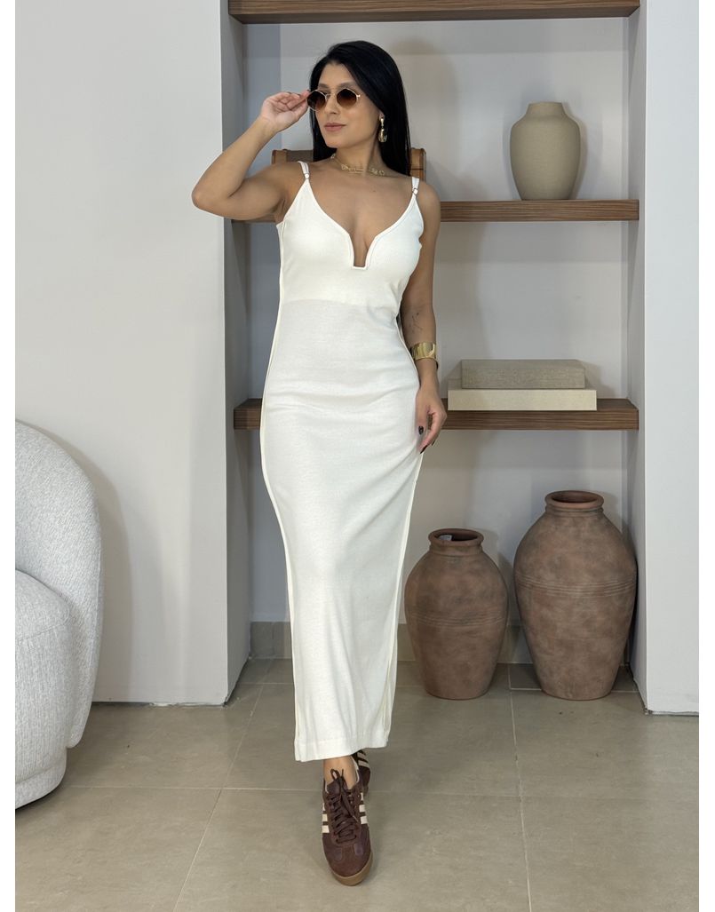Vestido Canelado Margot Off - Loja La Mina 