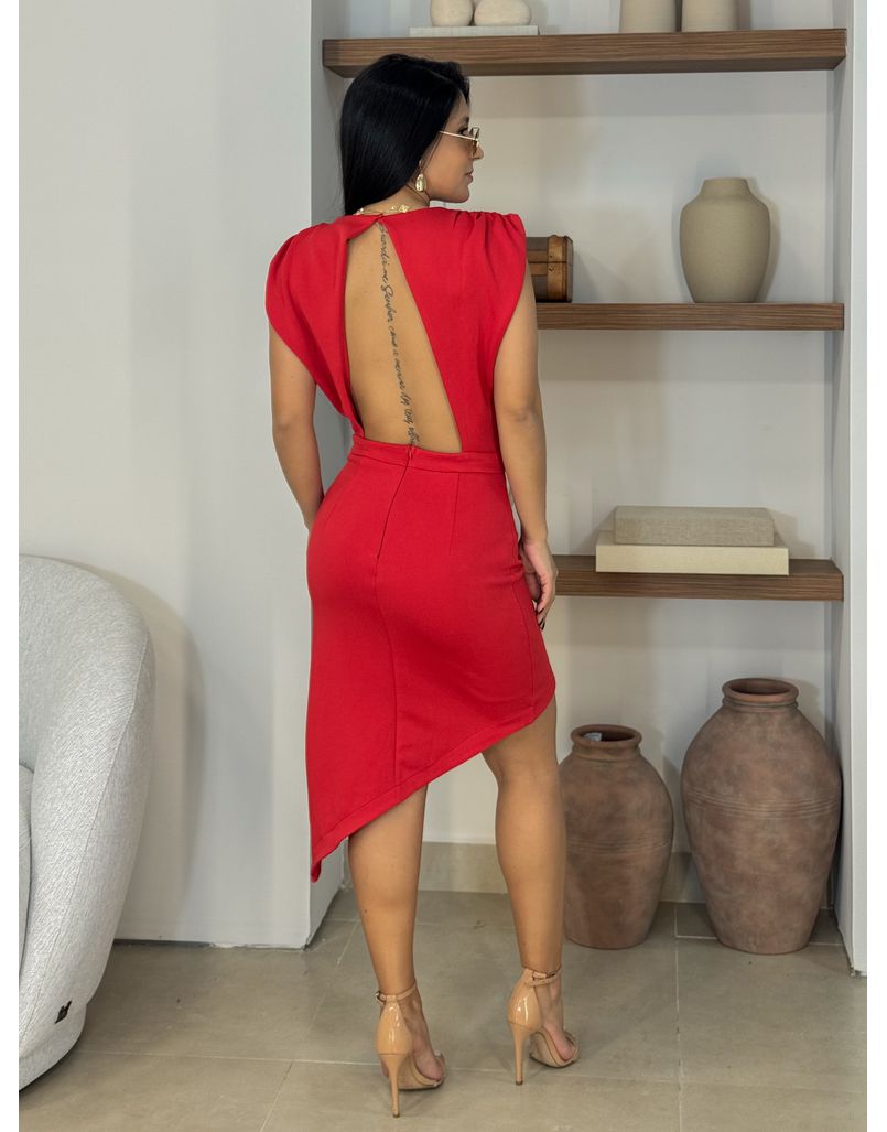 Vestido Assimétrico Agatha Vermelho
