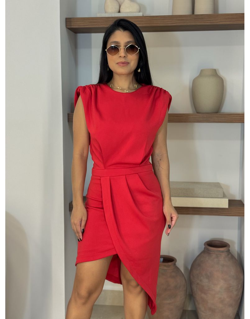 Vestido Assimétrico Agatha Vermelho