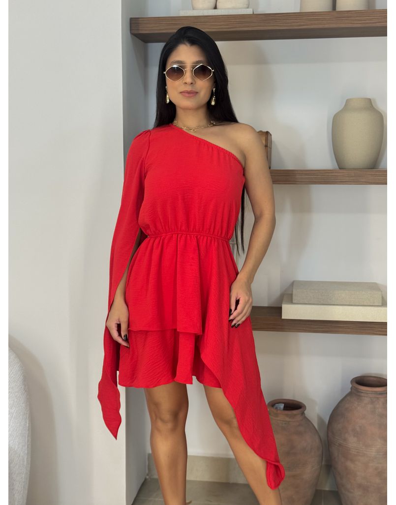 Vestido Nula Manga Becca Vermelho - Loja La Mina 